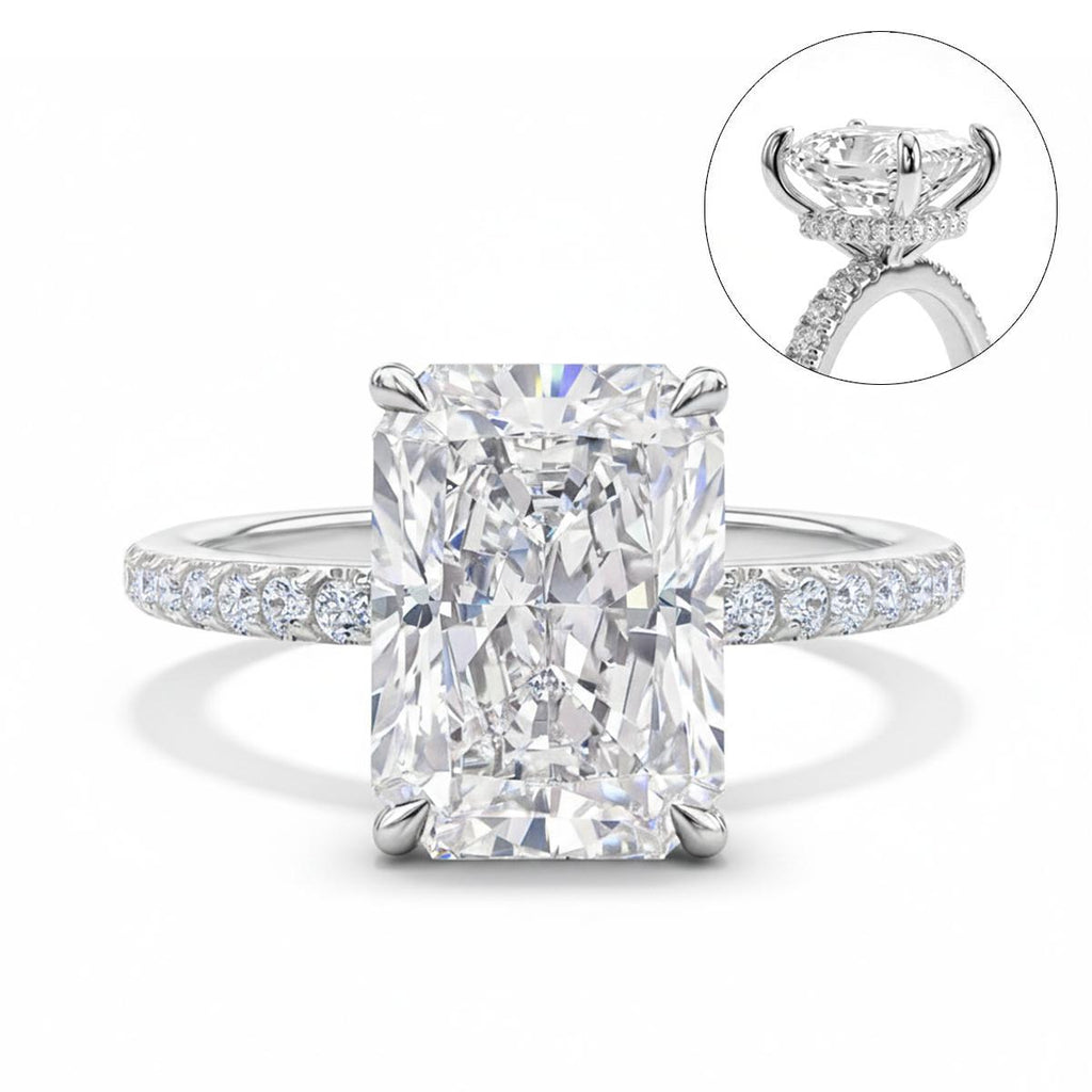 Dazzling VVS1 Moissanite Ring – Rare Radiant Cut, 925 Silver Women's Ring with Maximum Brilliance
