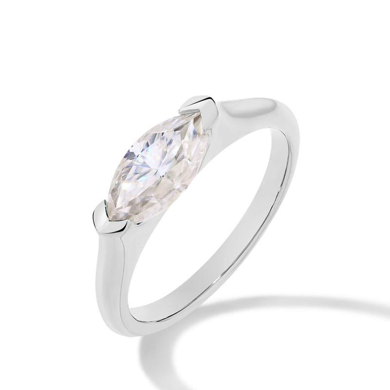 1CT Marquise Moissanite Ring in 925 Sterling Silver – Hypoallergenic Daily Wear Luxury Jewelry for Birthday Gift