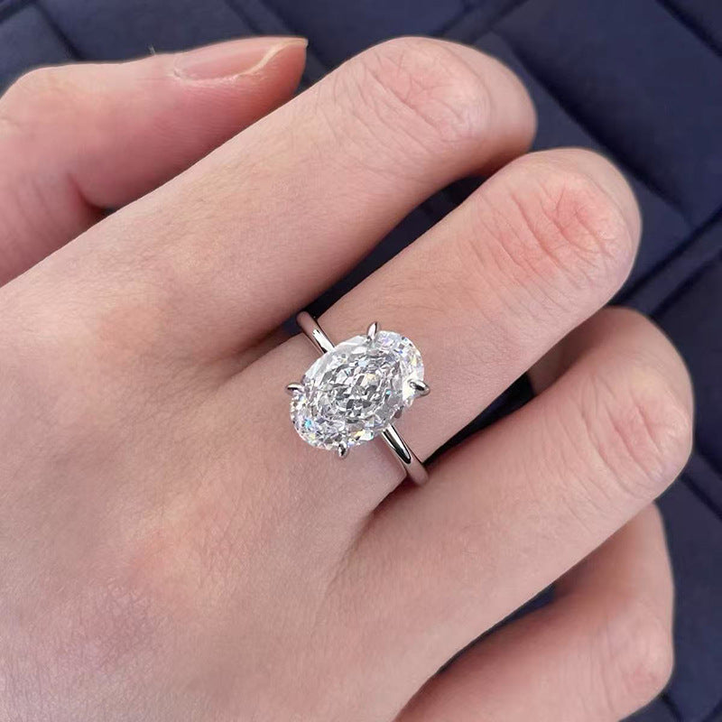 Elegant 925 Silver Oval Zircon Ring – Premium Crafted, Trendy Design, Perfect Birthday Gift for Women