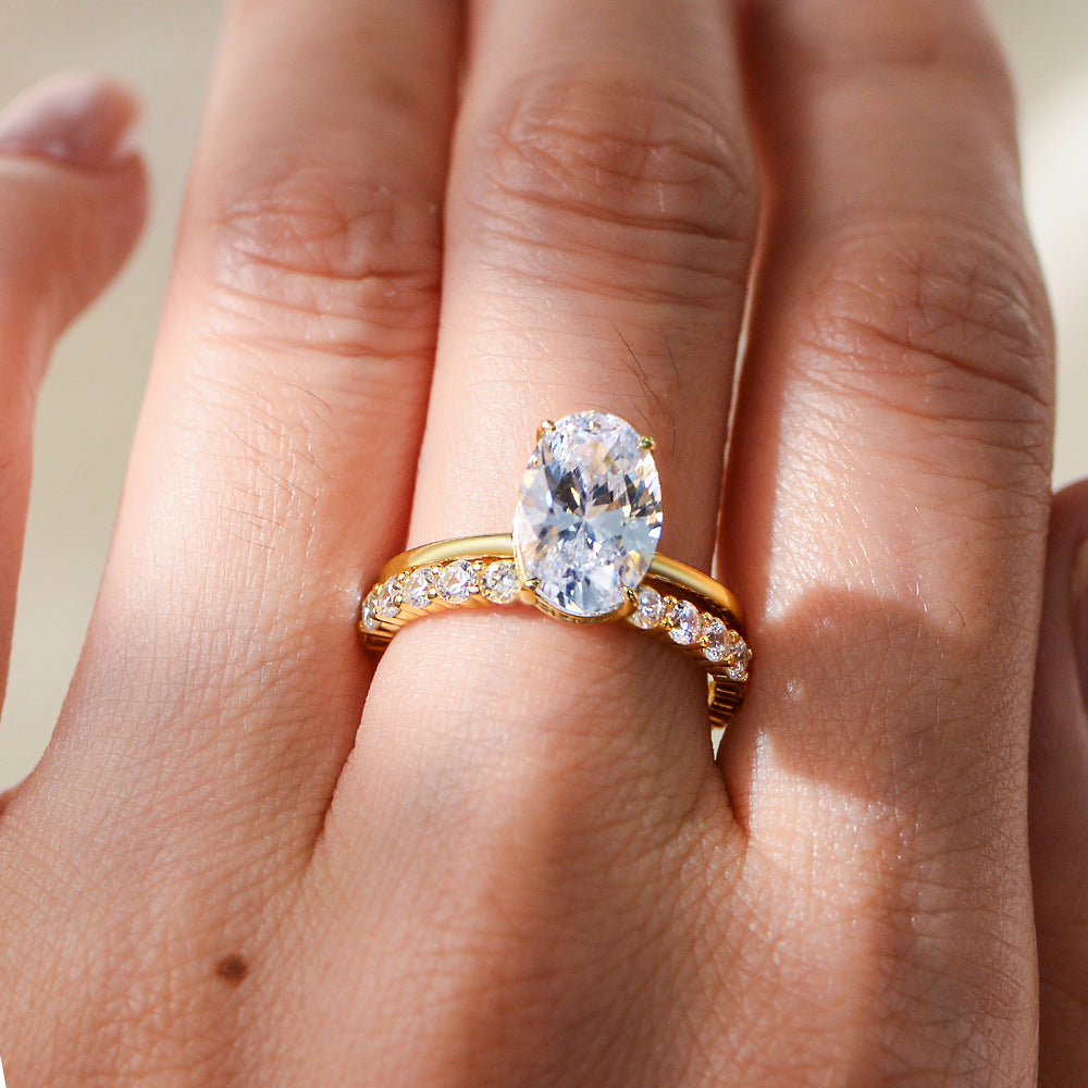 4.5ct D/VVS1 Moissanite engagement radiant Oval Cut Ring