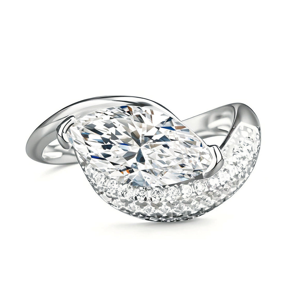 2ct CHAMPAGNE-YELLOW Lab Grown Diamond Marquise Rapture Ring