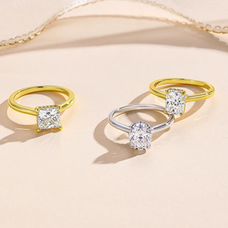 Luxury Oval Moissanite Ring: D Color VVS1 Lab-Grown, Fire-Forward & Diamond-Comparable – Elegant 14K Gold Plated Wedding Band for Her