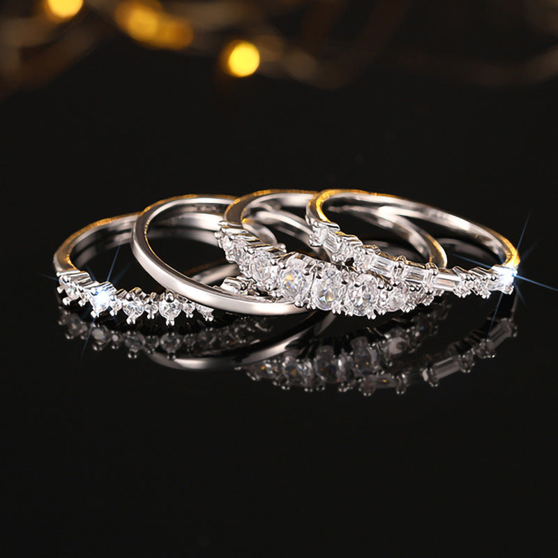 14K Gold Plated CZ Stackable Ring Set for Women – Minimalist Layering Rings, Budget-Friendly Fashion Jewelry