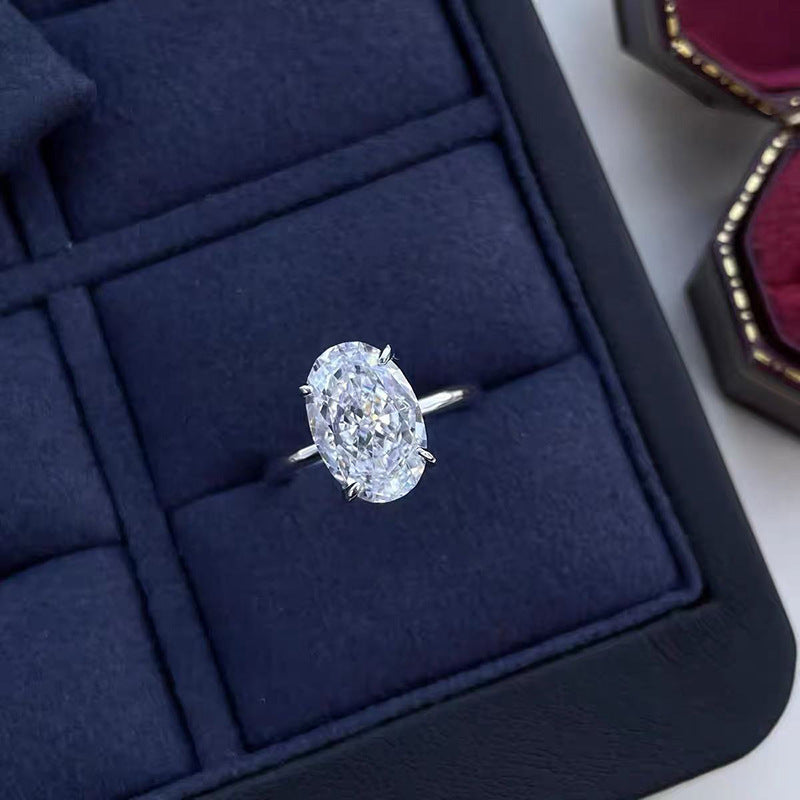 Elegant 925 Silver Oval Zircon Ring – Premium Crafted, Trendy Design, Perfect Birthday Gift for Women