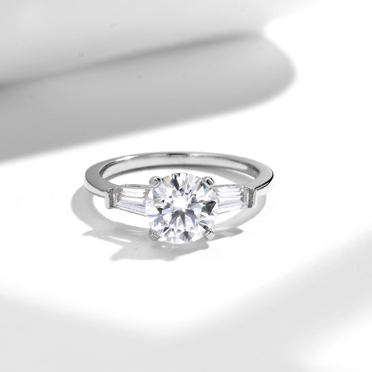 Luxury 100-Facet Diamonique Ring – 4 Carat Total Weight, Platinum Clad, Hyper-Realistic Diamond Look