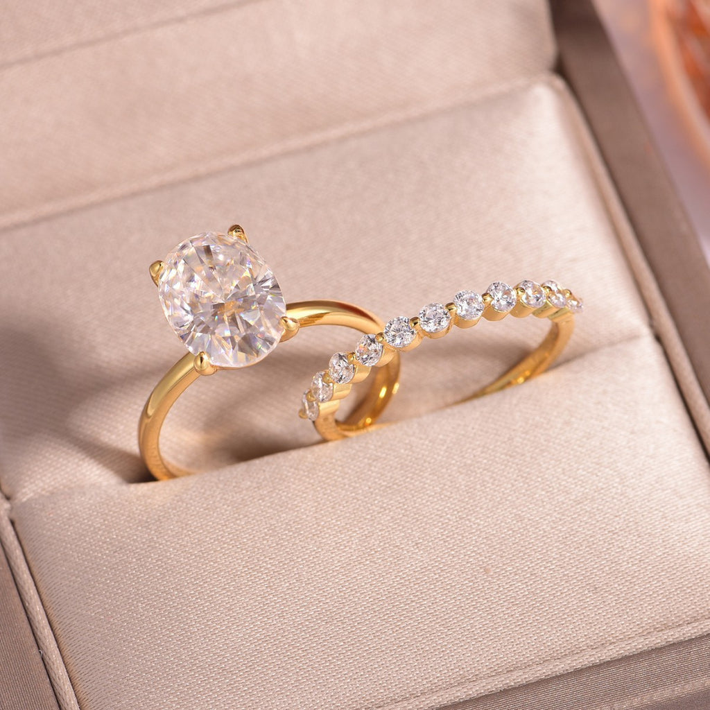 4.5ct D/VVS1 Moissanite engagement radiant Oval Cut Ring