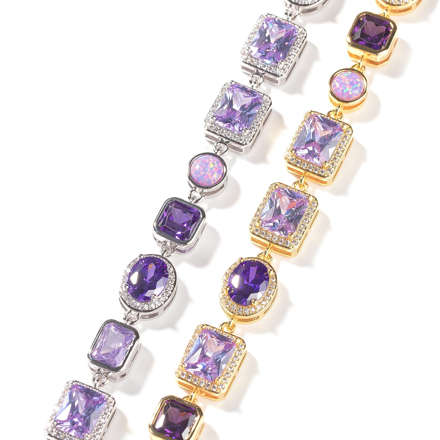 Trendy K-Gold Gemstone Necklace – Amour Purple Solstice Lightweight Luxe Pendant