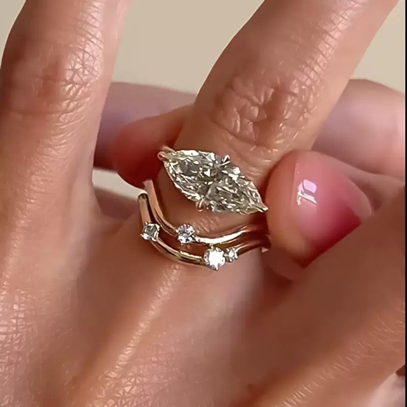 2ct Marquise Cut Lab-Grown Diamond Luxury Engagement Ring with Accent Stones