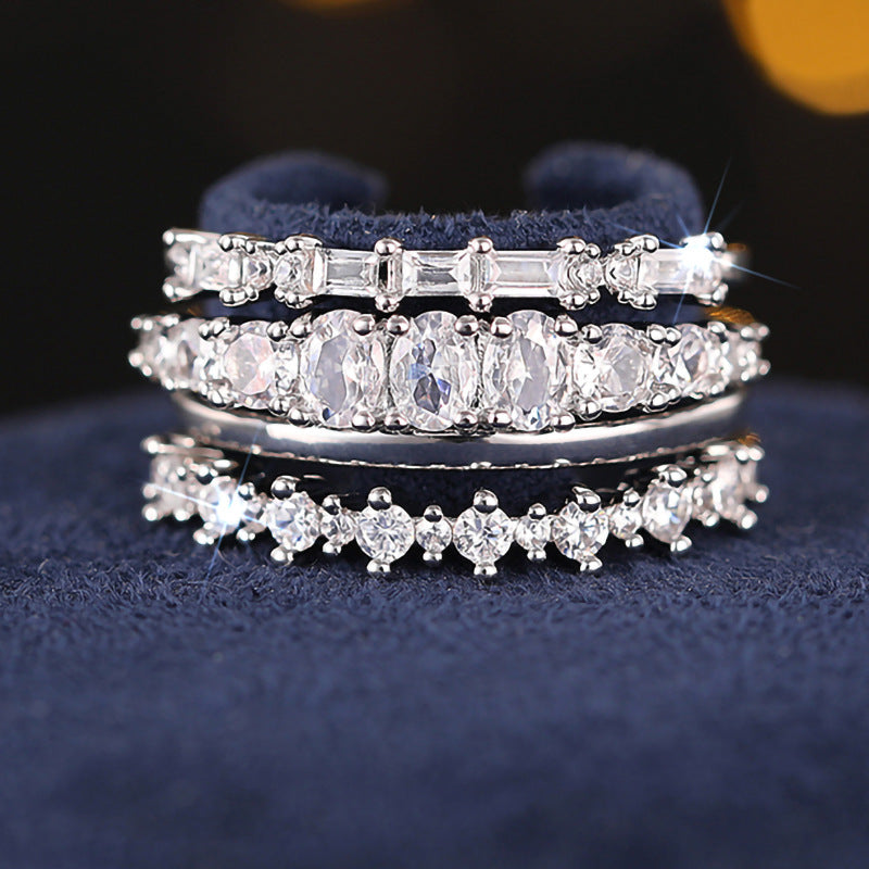 14K Gold Plated CZ Stackable Ring Set for Women – Minimalist Layering Rings, Budget-Friendly Fashion Jewelry